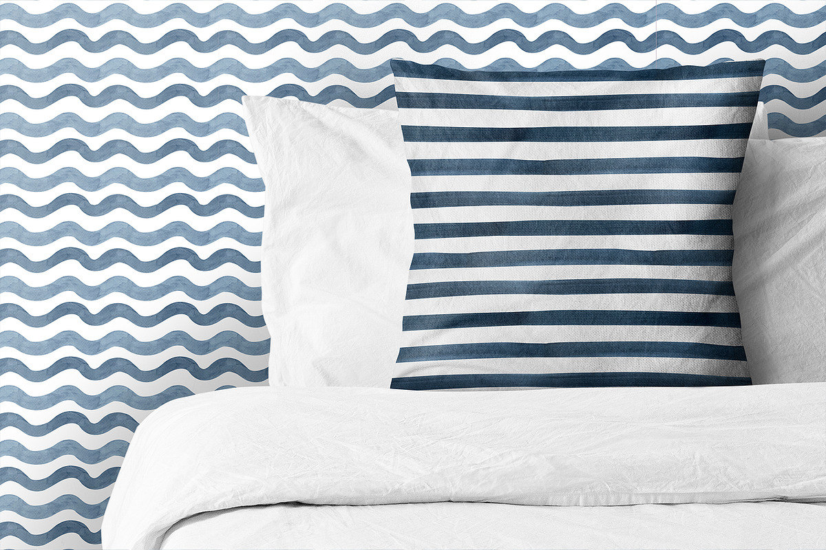 Indigo Watercolor Seamless Patterns, a Texture Illustration by YarovaArt (Photo 13 of 18)