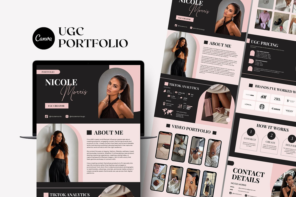 UGC Portfolio Website Template Canva, a Landing Page Template by Business Chic (Photo 1 of 5)