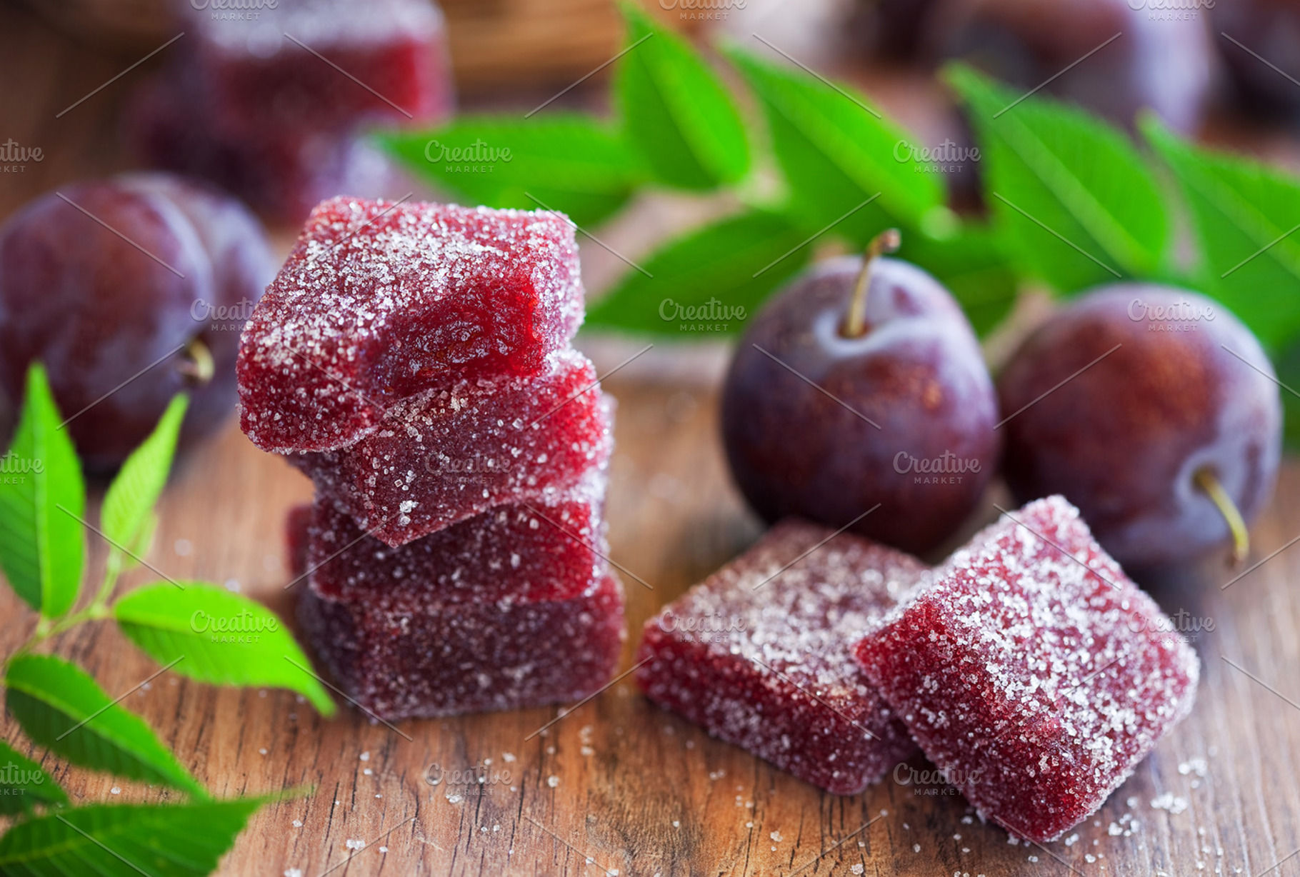 Plum Jelly Candies Stock Photo Containing Plum And Sugar