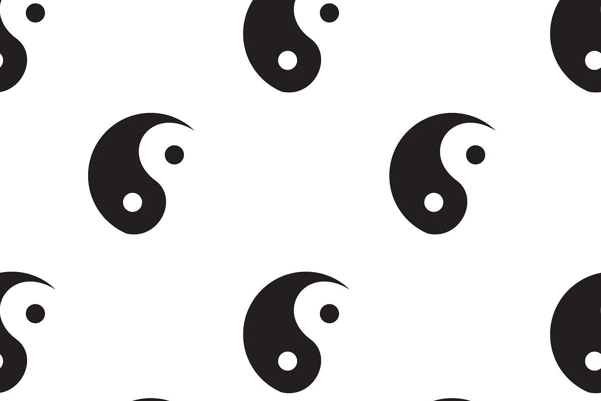 Seamless pattern Yin Yang symbol, a Pattern Graphic by Viktorijareut (Photo 1 of 5)