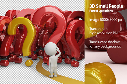 3D Small People - Forest Questions, a Person Illustration by Anatoly Maslennikov