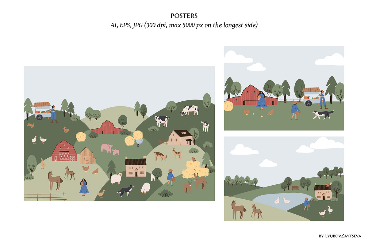 farm life clipart - ai, png, svg, an Animal Illustration by LyubovZaytseva (Photo 16 of 19)