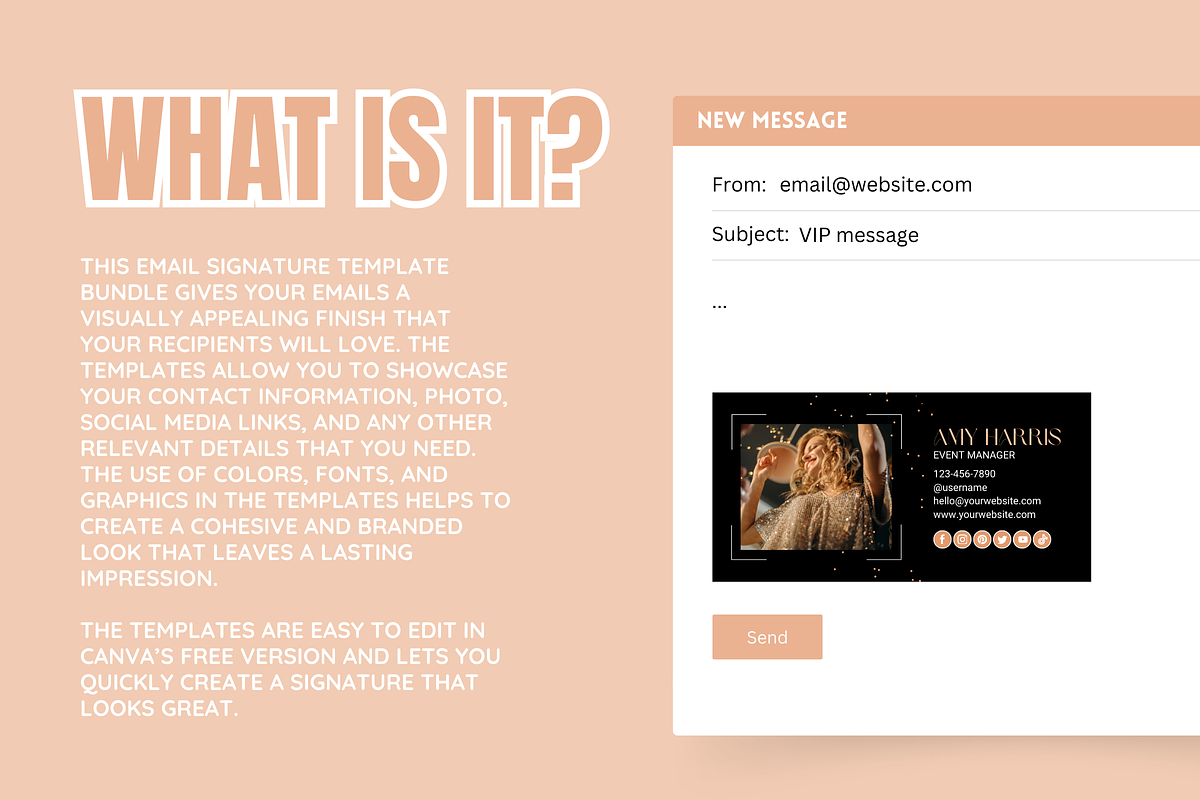 Canva Email Signature Bundle, an Email Template by SunshineStudioBoutique (Photo 2 of 9)