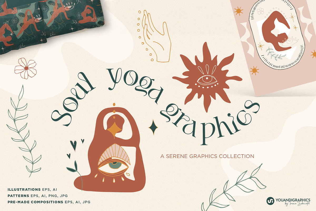 Soul Yoga Graphics Collection, a Pattern Graphic by Youandigraphics (Photo 1 of 17)