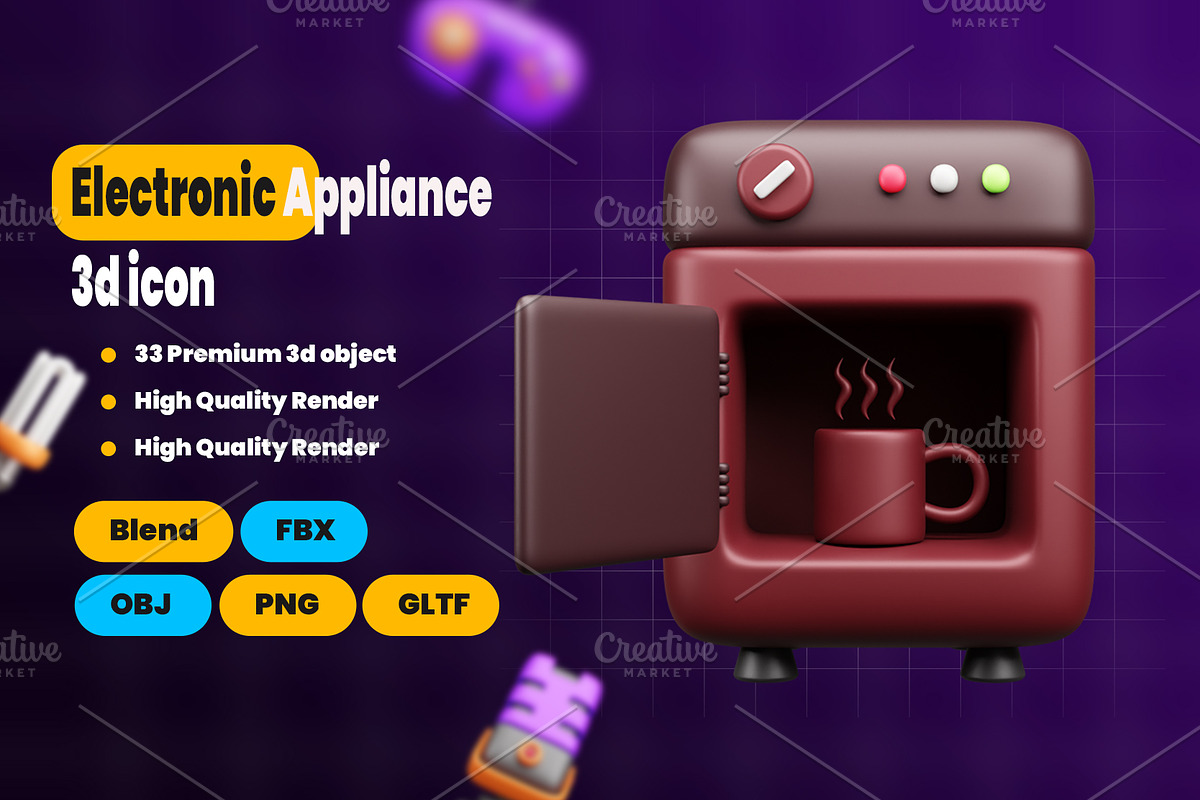 Electronic Appliance 3d Icon Pack, an Object 3D Model by Ui Stock (Photo 2 of 6)