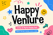 Happy Venture, a Script Font by Wow Magic (Thumbnail 1 of 4)