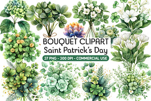 Saint Patrick’s Day Bouquet Clipart, an Illustration by Daily.Designs