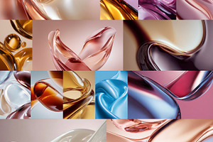 Glossy Fluid Flow - 90 Images Bundle, a Background Photo by Studio ANNA