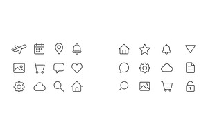 Collection of minimalist line icons, a Technology Illustration by ZinetroN
