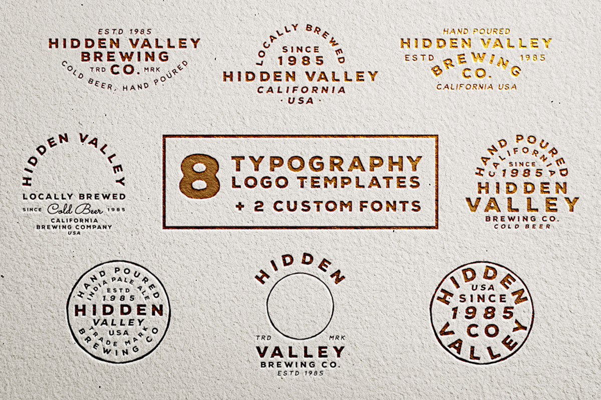 Vintage Logo Templates (+2 Fonts), a Branding & Logo Template by RyanBowlesDesign (Photo 1 of 10)