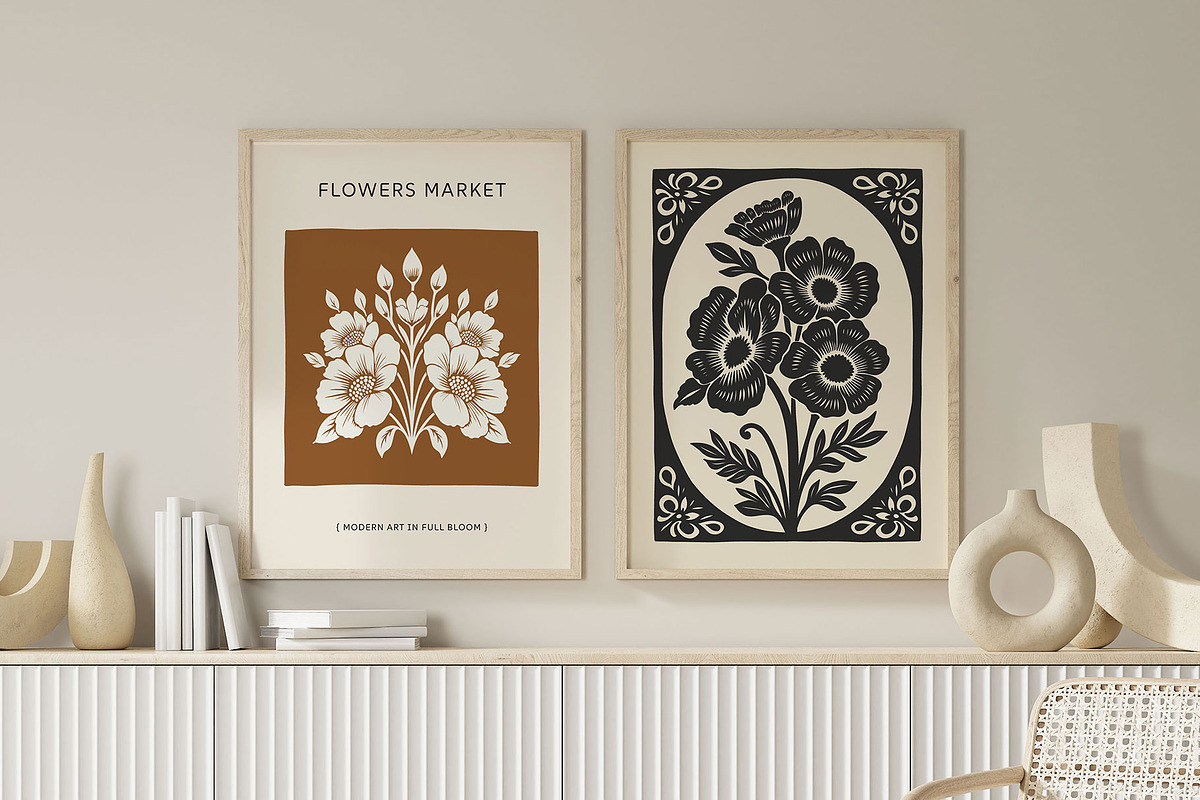 Linocut Flowers #2 | Poster Builder, an Object Graphic by KetteCreate (Photo 13 of 13)