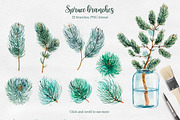 Winter. Watercolor collection., a Decorative Illustration by AlexGreenArt (Thumbnail 2 of 11)