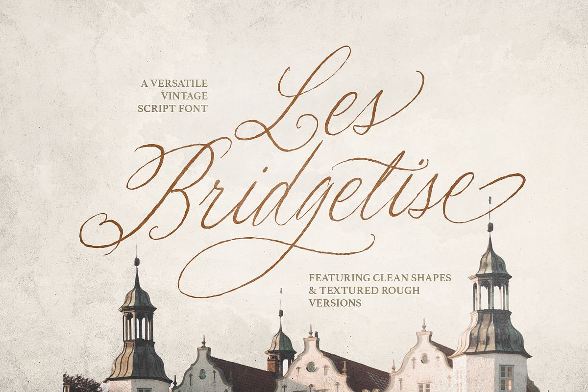 Les Bridgetise - Old Cursive Script, a Script Font by Sarid Ezra (Photo 1 of 9)