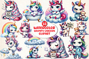 Grumpy Unicorn Sublimation Clipart, a Seasonal Illustration by DreamArtGraphic (Thumbnail 1 of 5)