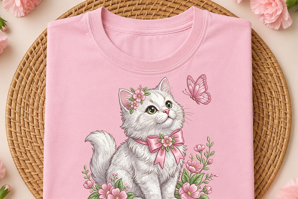 Cute Floral Cat Butterfly PNG, an Object Illustration by DreamCafeArt (Photo 1 of 6)
