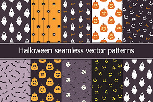 10 Halloween seamless patterns