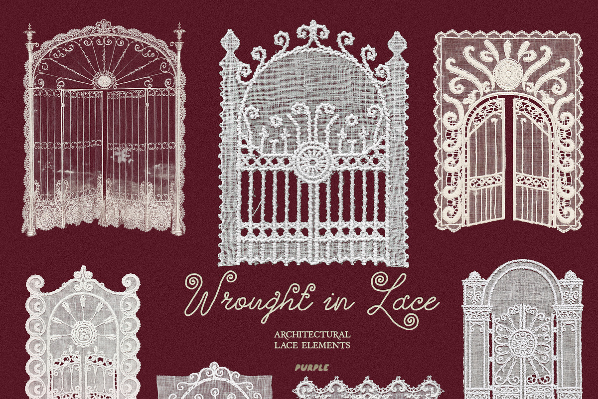 Wrought in Lace: 250 PNG Elements, an Object Graphic by Purple (Photo 7 of 14)