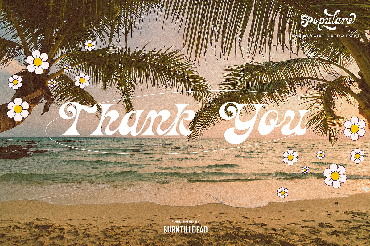 Populars - Stylist Retro Font, a Script Font by Burntilldead (Photo 14 of 14)
