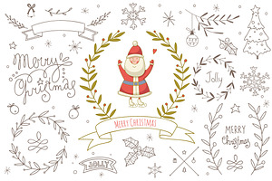 Christmas design elements kit