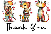 Quirky Valentine Day Cats Clipart, an Illustration by CraftArtStudio (Thumbnail 6 of 6)