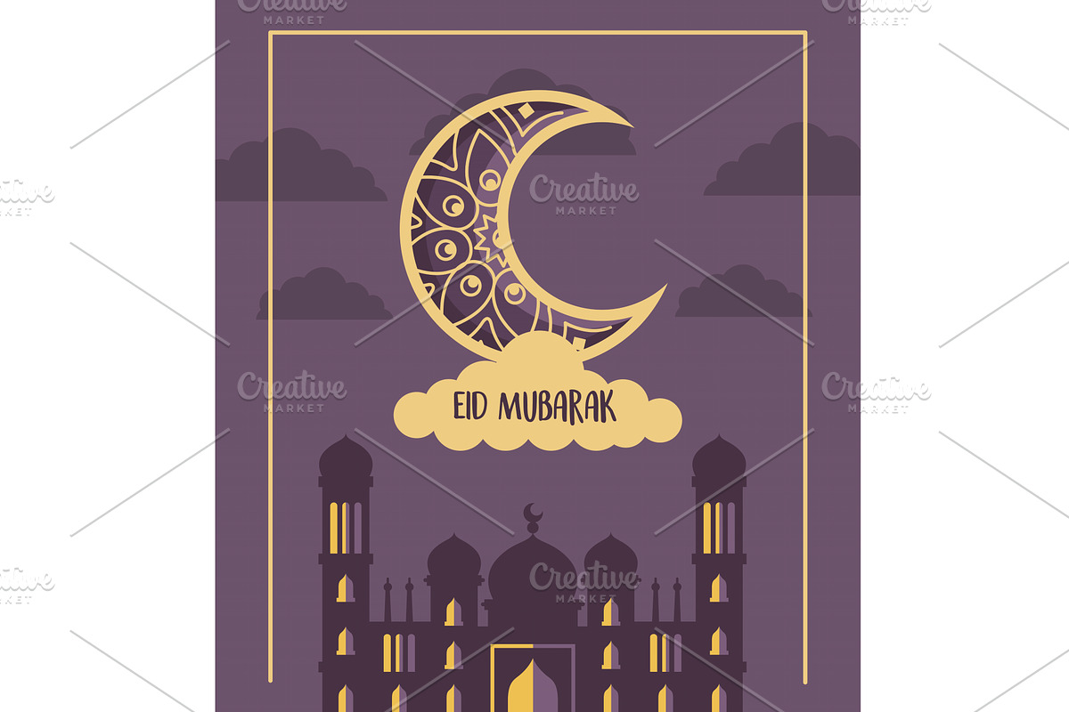eid mubarak card, an Object Illustration by studiogstock