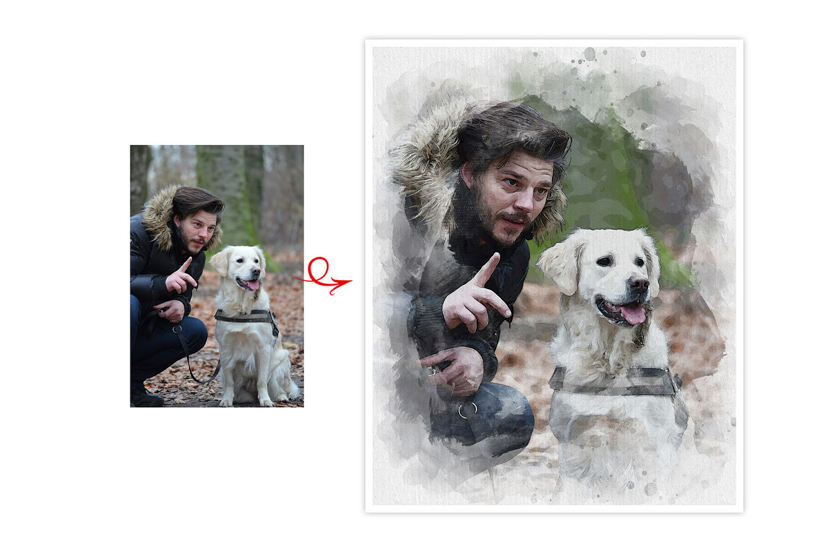 Dog Watercolor Photo Effect, an Action Add-On by Photoshop Action (Photo 9 of 19)