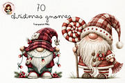 Whimsical Christmas Gnomes Clipart, a Seasonal Illustration by Nicolle's Colorful Art (Thumbnail 1 of 4)