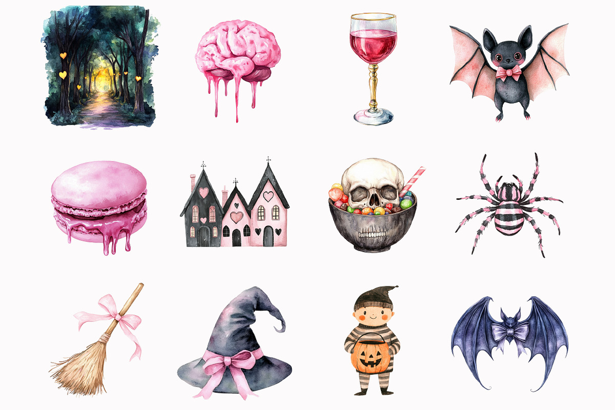 Watercolor Pretty Haunting Clipart, an Illustration by Design Market (Photo 4 of 5)
