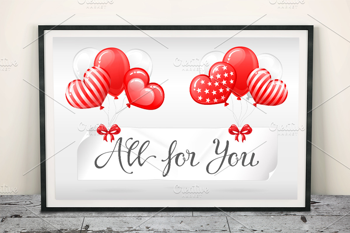 SET / 5 / SALE with Red balloons, an Invitation Template by Nadin_Lebedeva (Photo 2 of 5)