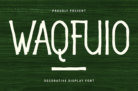 Waqfuio Decorative Display Font, a Sans Serif Font by Maulana Creative