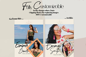 Beachy Photoshop Grad Card Template