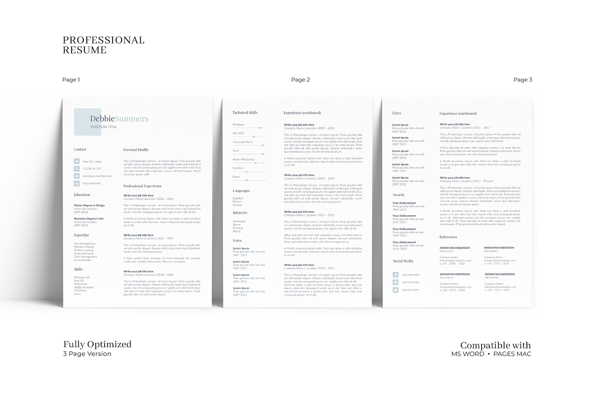 Creative Modern Resume Template, a Resume Template by GraphicFlava (Photo 3 of 8)