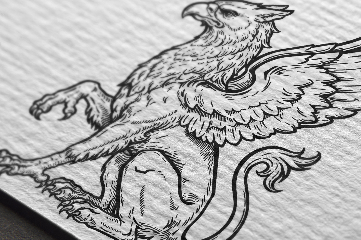 Magic Beasts Engraving Style Vector, an Animal Illustration by Croisy (Photo 8 of 8)