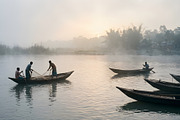 Fishing Boats on the Padma River, a Nature Photo by nandinigraphics (Thumbnail 2 of 3)