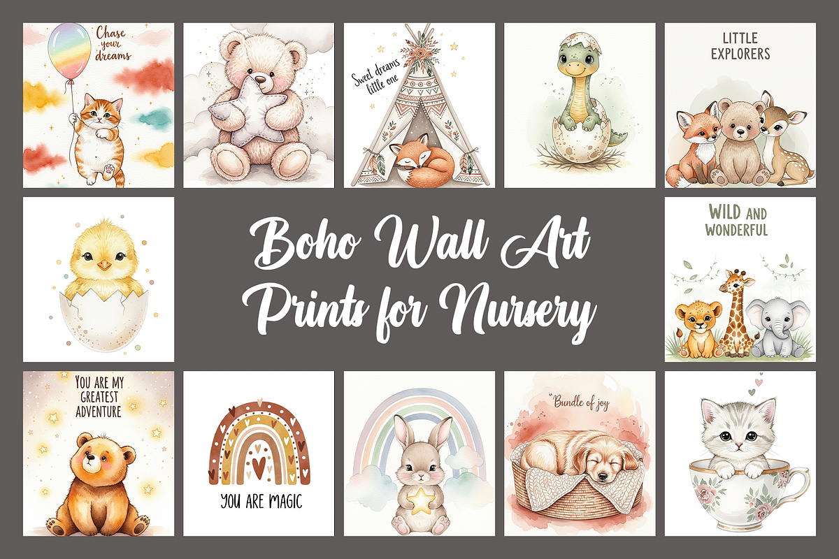 35 Boho Wall Art Prints for Nursery, an Animal Illustration by Hanan ElGendy Designs (Photo 1 of 6)