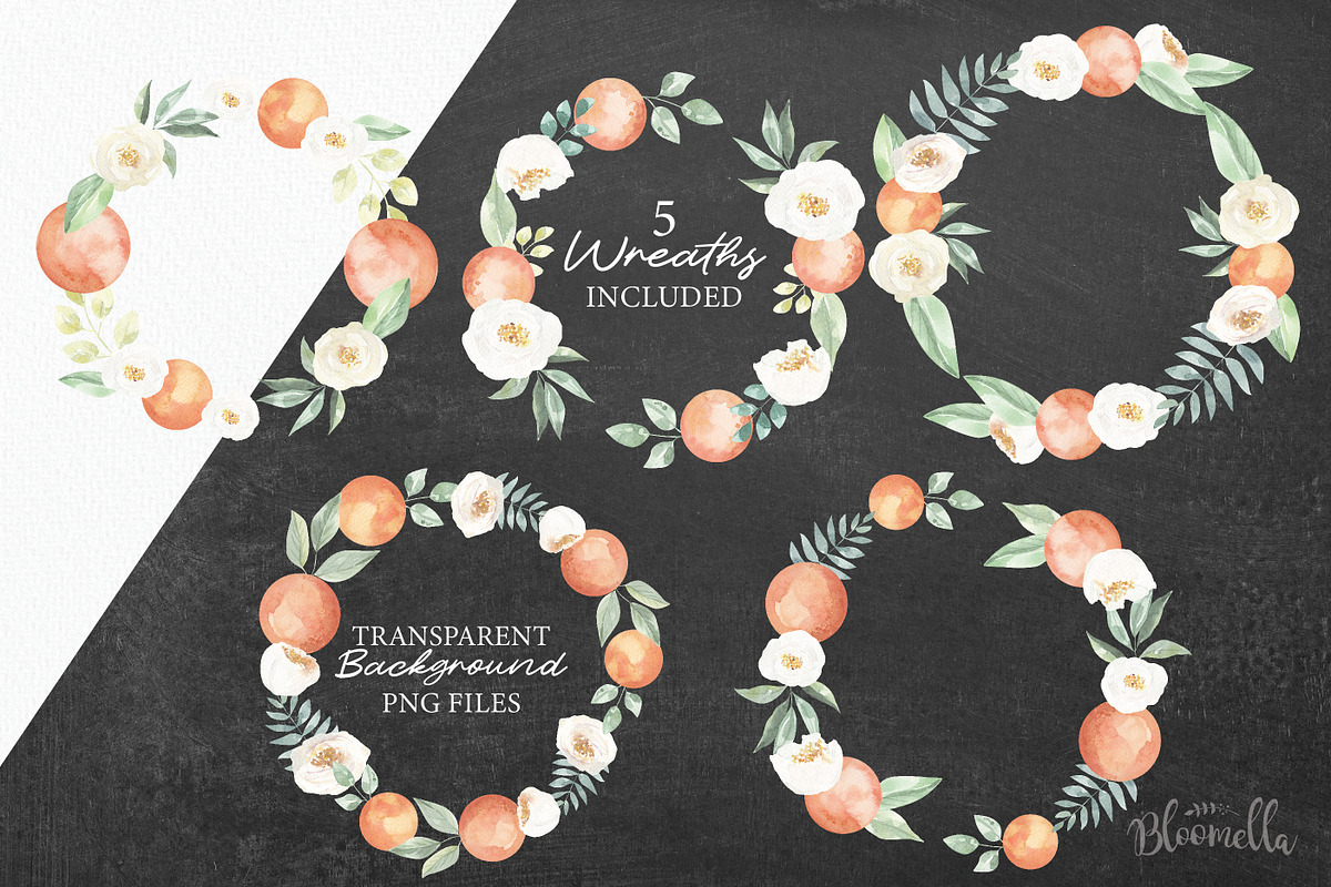 Orange Blossom 35 Watercolor Package, an Object Graphic by Bloomella (Photo 4 of 6)
