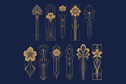 23 Art Deco Vertical Flowers, a Decorative Illustration by Stanislav Kharchevskyi (Thumbnail 2 of 3)
