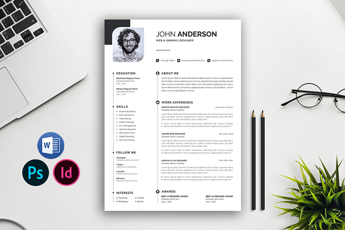 Clean Resume CV, a Resume Template by Abdul Studio (Photo 1 of 5)