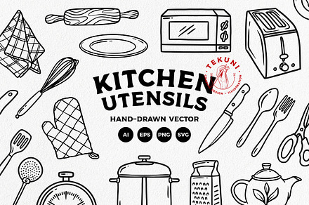 Kitchen utensils illustration