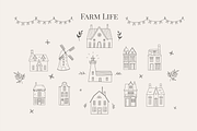 Farm Life Nostalgic line doodle icon, a Decorative Illustration by Summer Nightingale Art (Thumbnail 2 of 20)