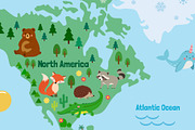 Cute Animals World Map, an Animal Illustration by GennyOnThePaper (Thumbnail 2 of 4)