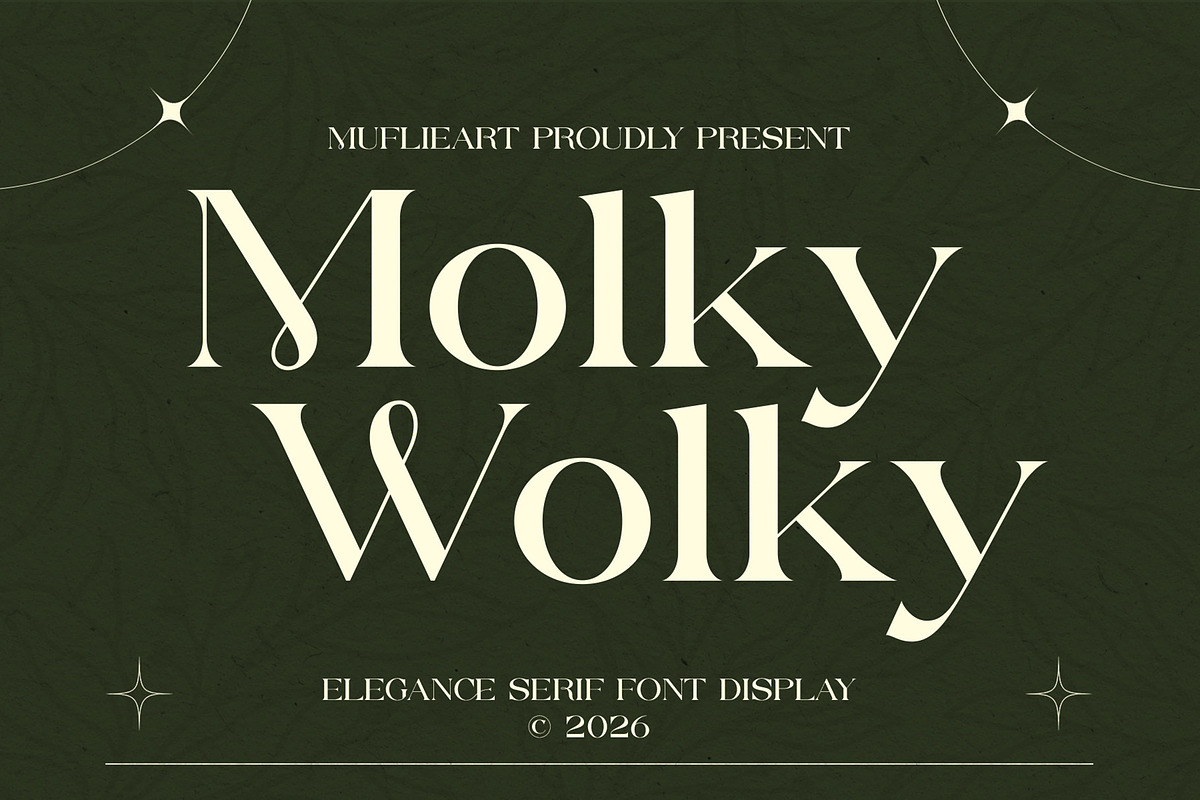 Molky Wolky – Elegant Display Serif, a Serif Font by Muflieart (Photo 1 of 13)