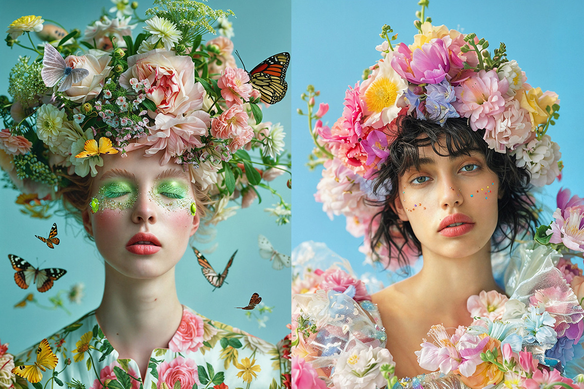 127 Fashion models in flowers, a Beauty & Fashion Photo by Handmadefont (Photo 7 of 15)