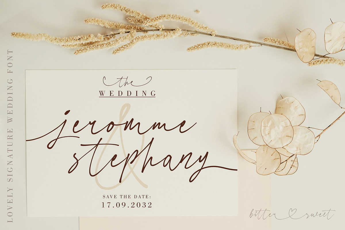 Bitter Sweet - Signature, a Handwritten Font by SemutHitam Creative (Photo 6 of 12)