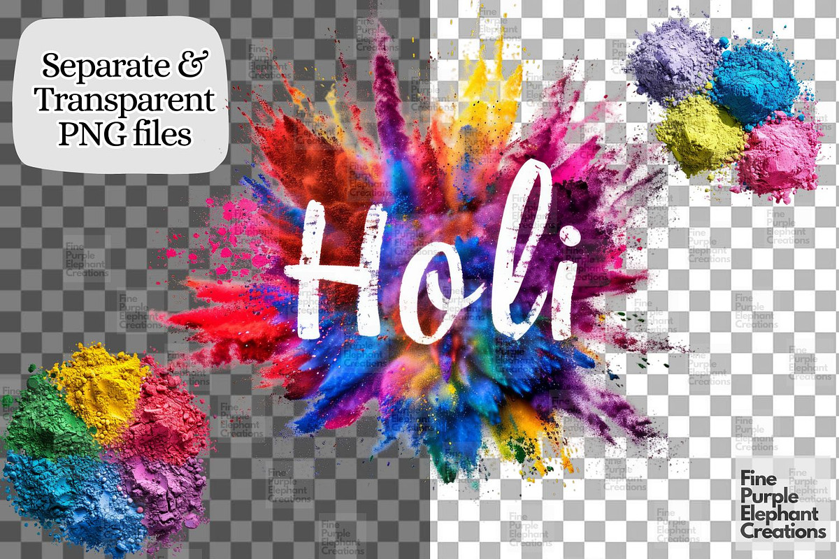 Holi Festival of Color Powder Explos, an Object Graphic by Fine Purple Elephant (Photo 2 of 4)
