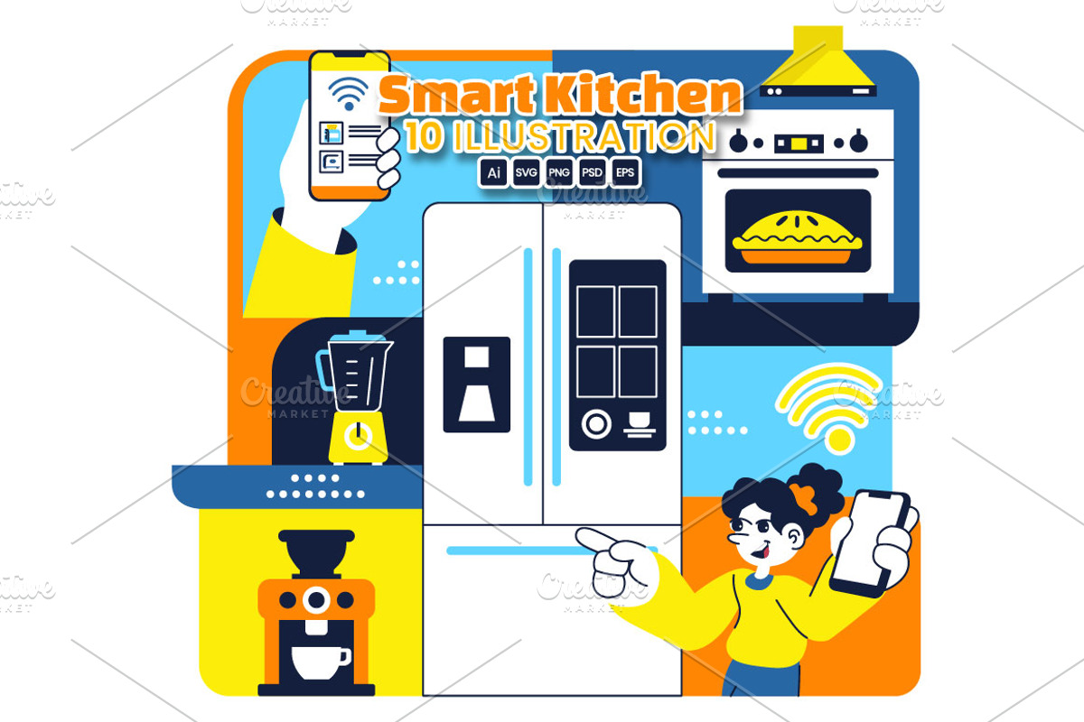 10 Smart Kitchen Appliances, a Technology Illustration by denayunebgt (Photo 1 of 4)