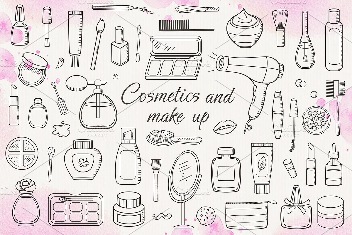 Cosmetics and Make Up Doodles, an Object Illustration by Artspace (Photo 1 of 5)