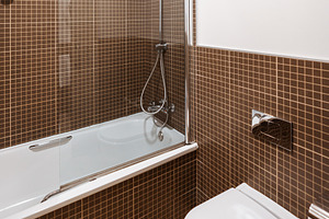 Contemporary tiled bathroom interior, an Architecture Photo by SkyNext