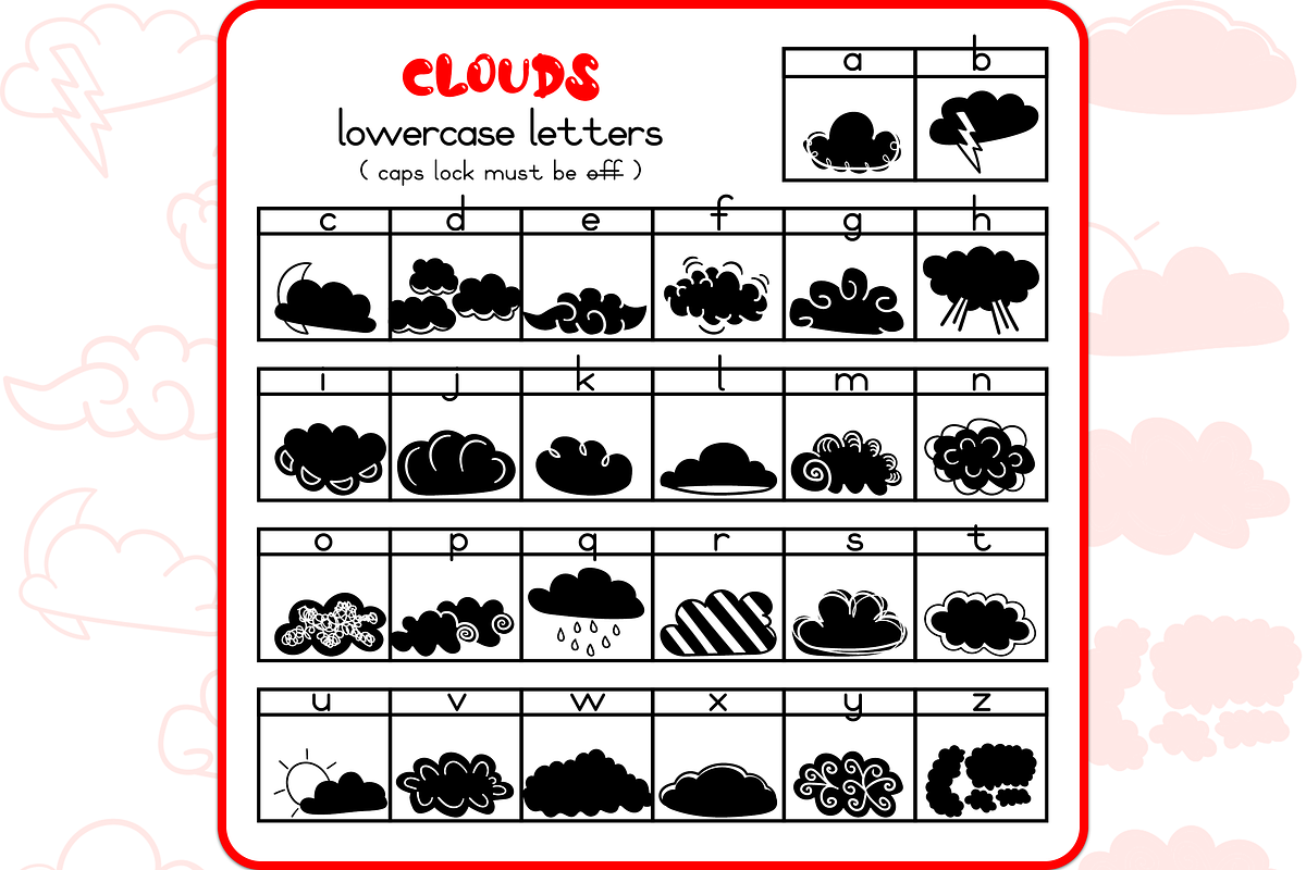 Cloud Doodles - Dingbats Font, a Symbol Font by WADLEN (Photo 3 of 7)
