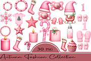 Baby’s 1st Pink Christmas Clipart, an Illustration by CrexoraLab (Thumbnail 1 of 5)